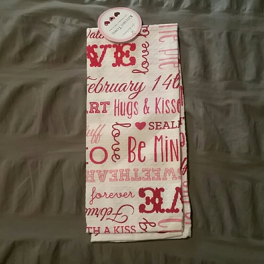 Sweet Valentine's Day dish towel